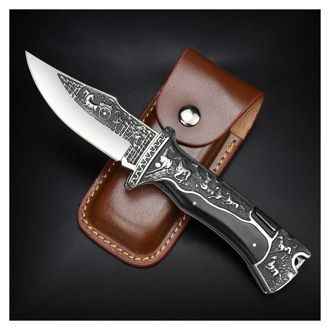 Navaja de bolsillo NedFoss Dark Horse 8.9 cm plegable con clip