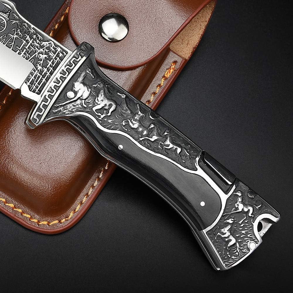 Navaja de bolsillo NedFoss Dark Horse 8.9 cm plegable con clip