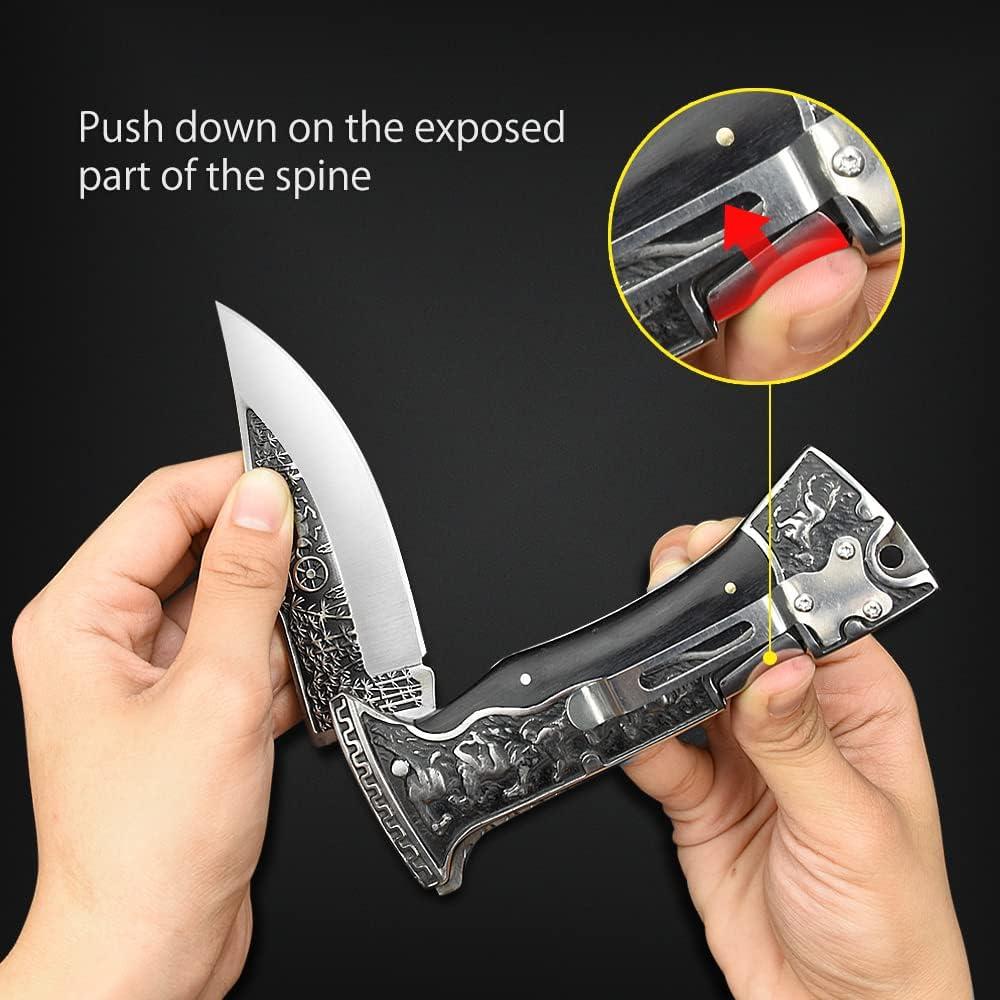 Navaja de bolsillo NedFoss Dark Horse 8.9 cm plegable con clip