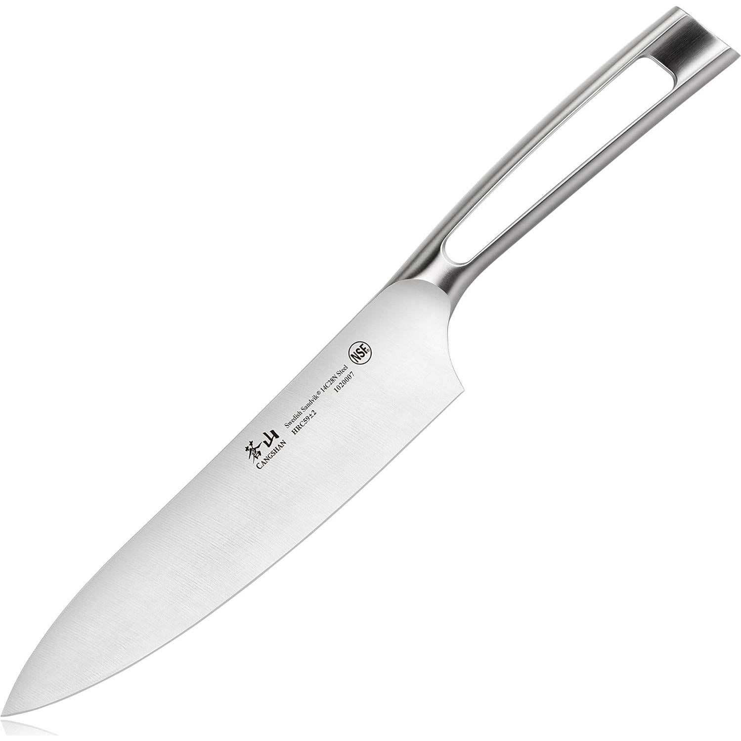 Cuchillo de Chef Cangshan TN1 8" Acero Sueco 14C28N Forjado