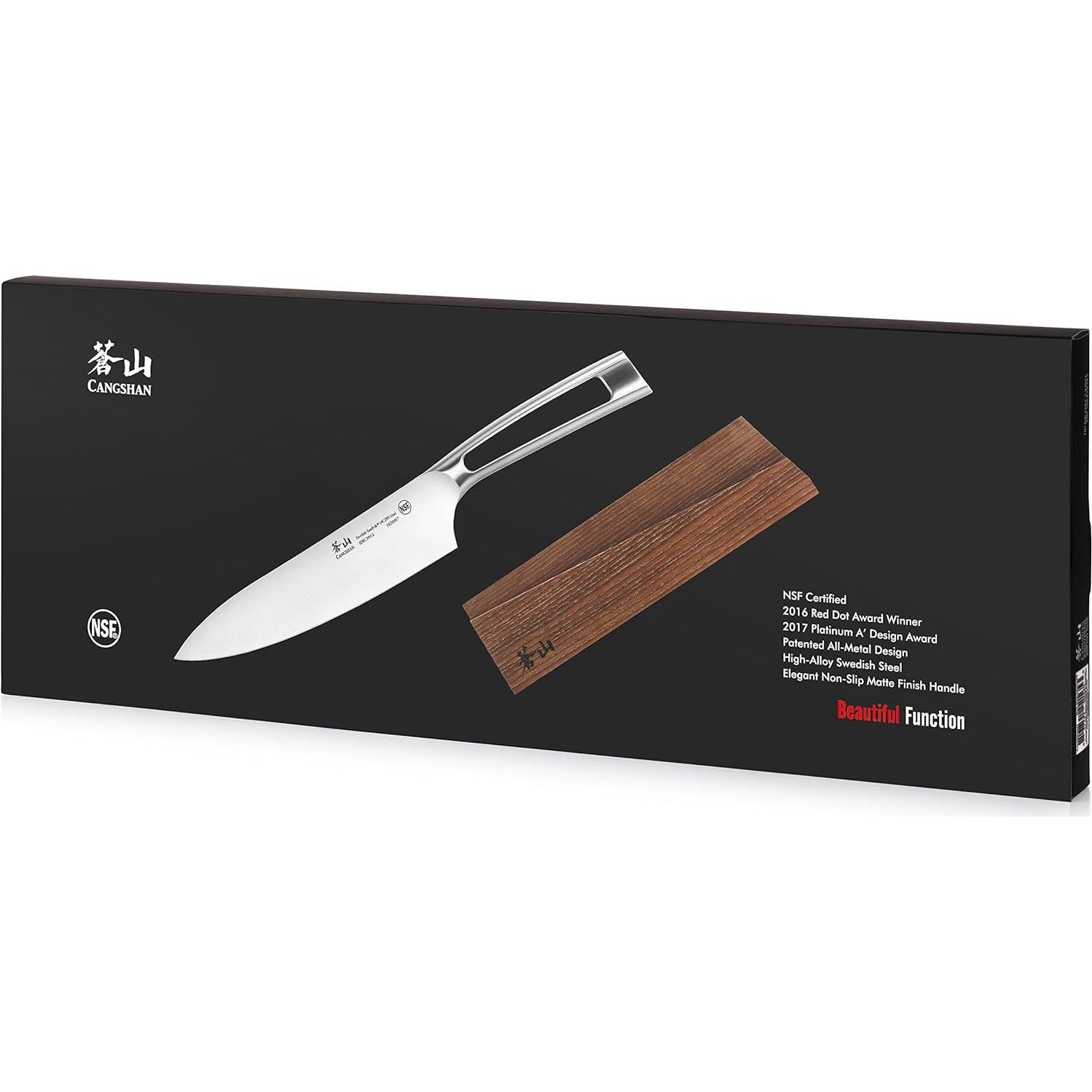 Cuchillo de Chef Cangshan TN1 8" Acero Sueco 14C28N Forjado