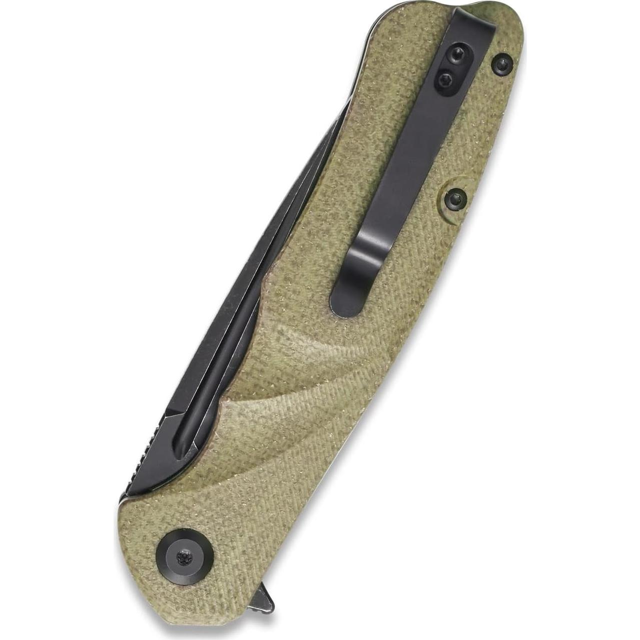 Cuchillo Plegable Sitivien ST132 Acero D2 Mango Micarta Verde