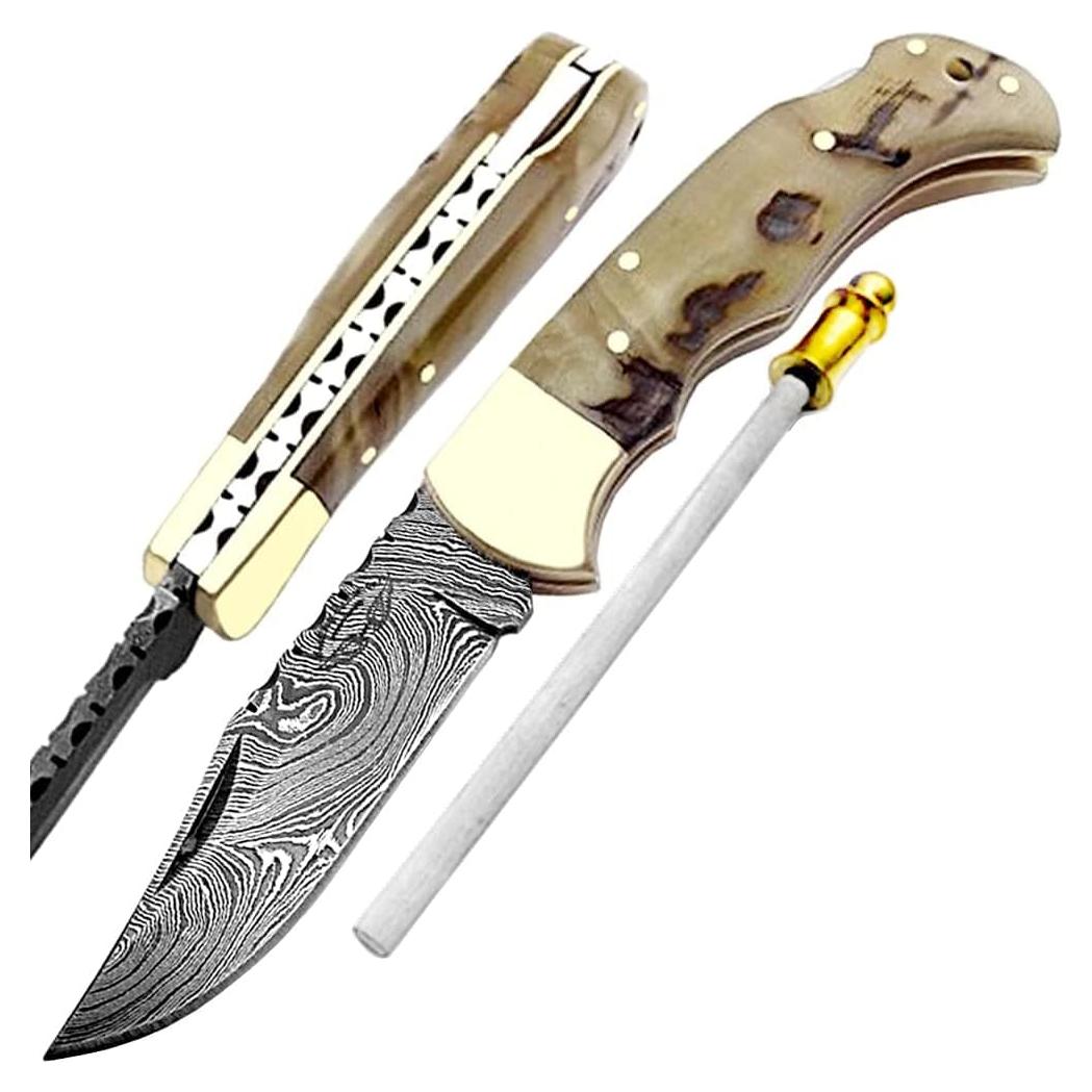 Cuchillo de Bolsillo Plegable Best.Buy.Damascus1 16.5cm Damasco