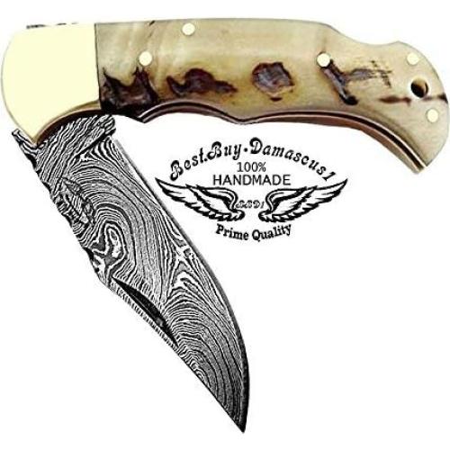 Cuchillo de Bolsillo Plegable Best.Buy.Damascus1 16.5cm Damasco