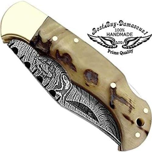 Cuchillo de Bolsillo Plegable Best.Buy.Damascus1 16.5cm Damasco