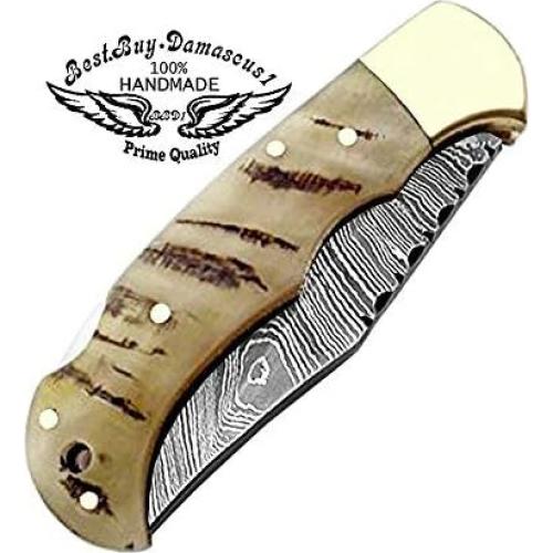 Cuchillo de Bolsillo Plegable Best.Buy.Damascus1 16.5cm Damasco