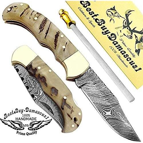 Cuchillo de Bolsillo Plegable Best.Buy.Damascus1 16.5cm Damasco