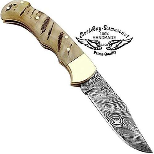 Cuchillo de Bolsillo Plegable Best.Buy.Damascus1 16.5cm Damasco