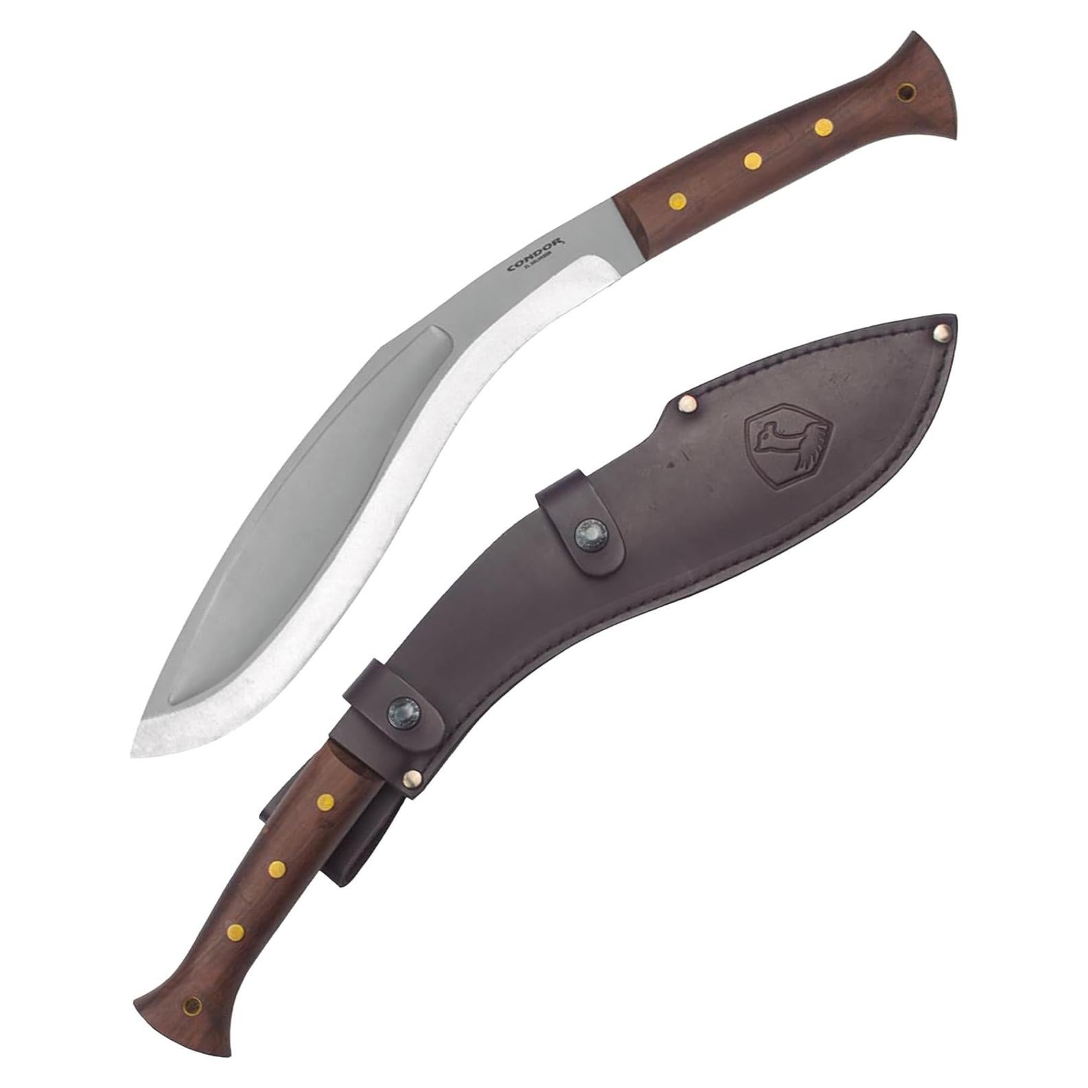 Machete Táctico Condor Kukri 48 cm con Mango de Nogal