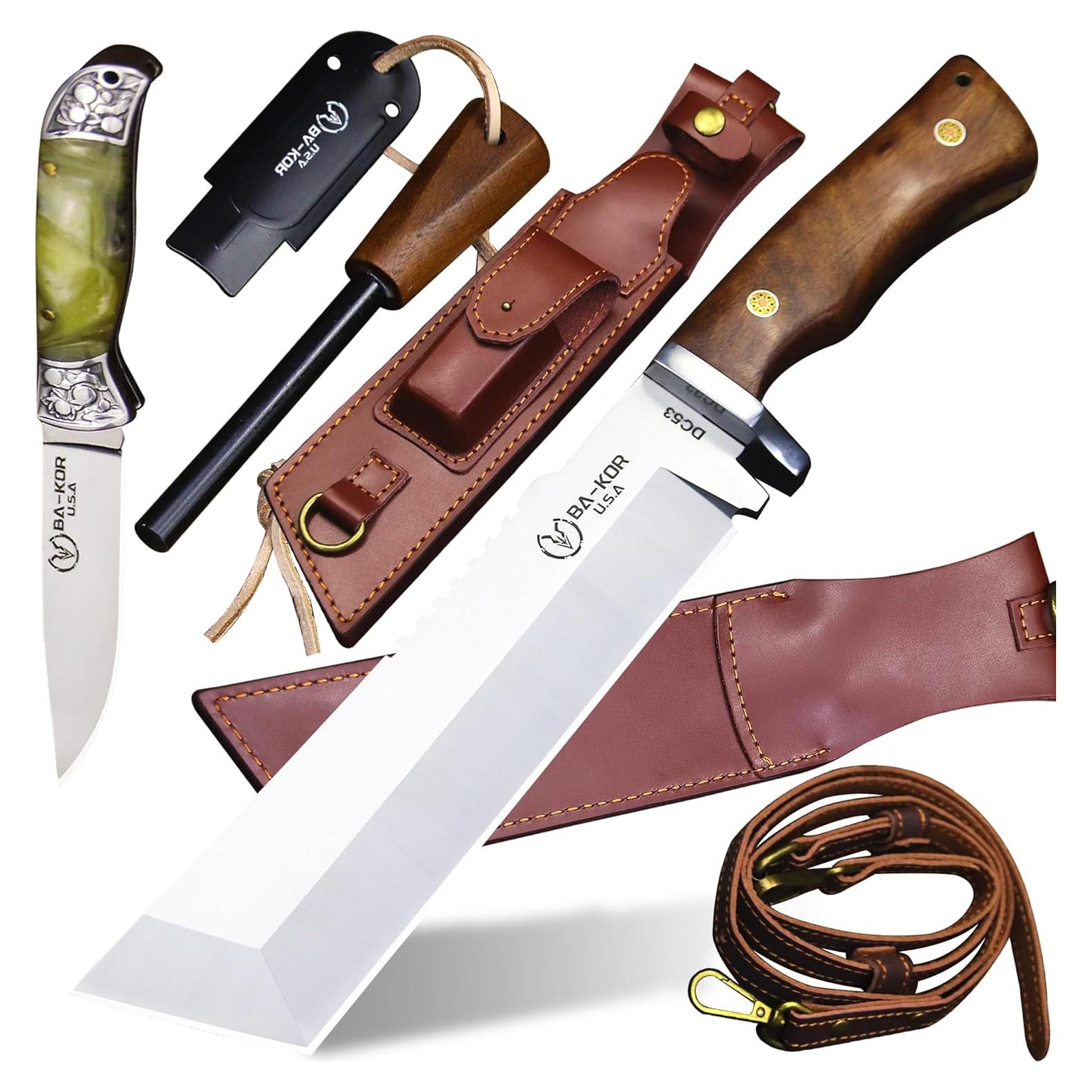 Cuchillo de Caza BA-KOR BA-N2A1 Acero DC53 35cm + Funda + Encendedor
