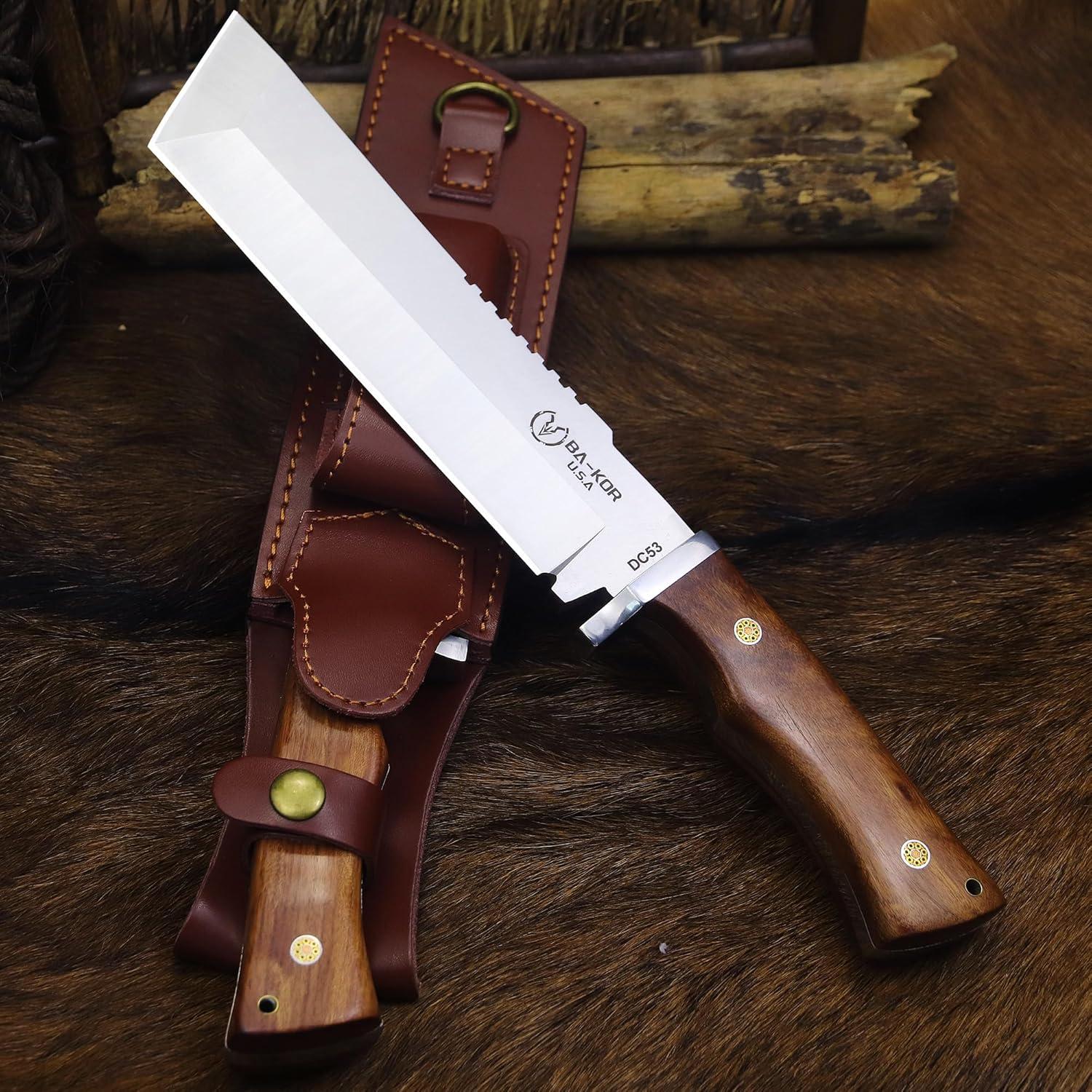 Cuchillo de Caza BA-KOR BA-N2A1 Acero DC53 35cm + Funda + Encendedor