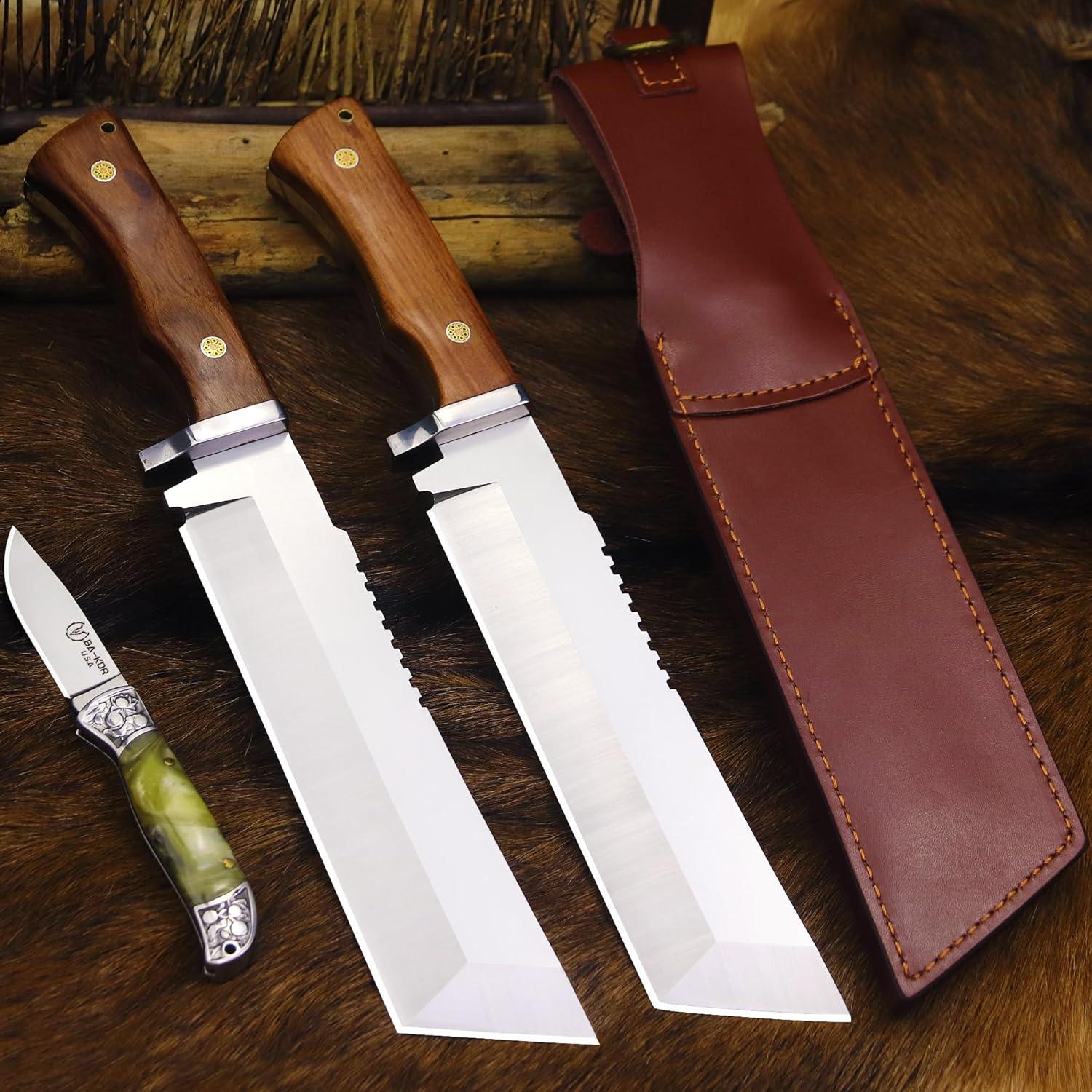 Cuchillo de Caza BA-KOR BA-N2A1 Acero DC53 35cm + Funda + Encendedor