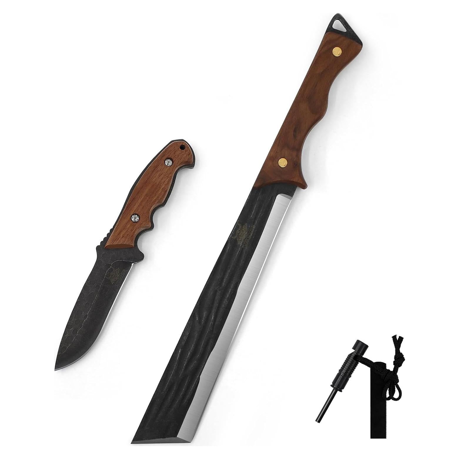 Machete WICING 42.4 cm y Cuchillo Fijo 23.6 cm Acero Inoxidable