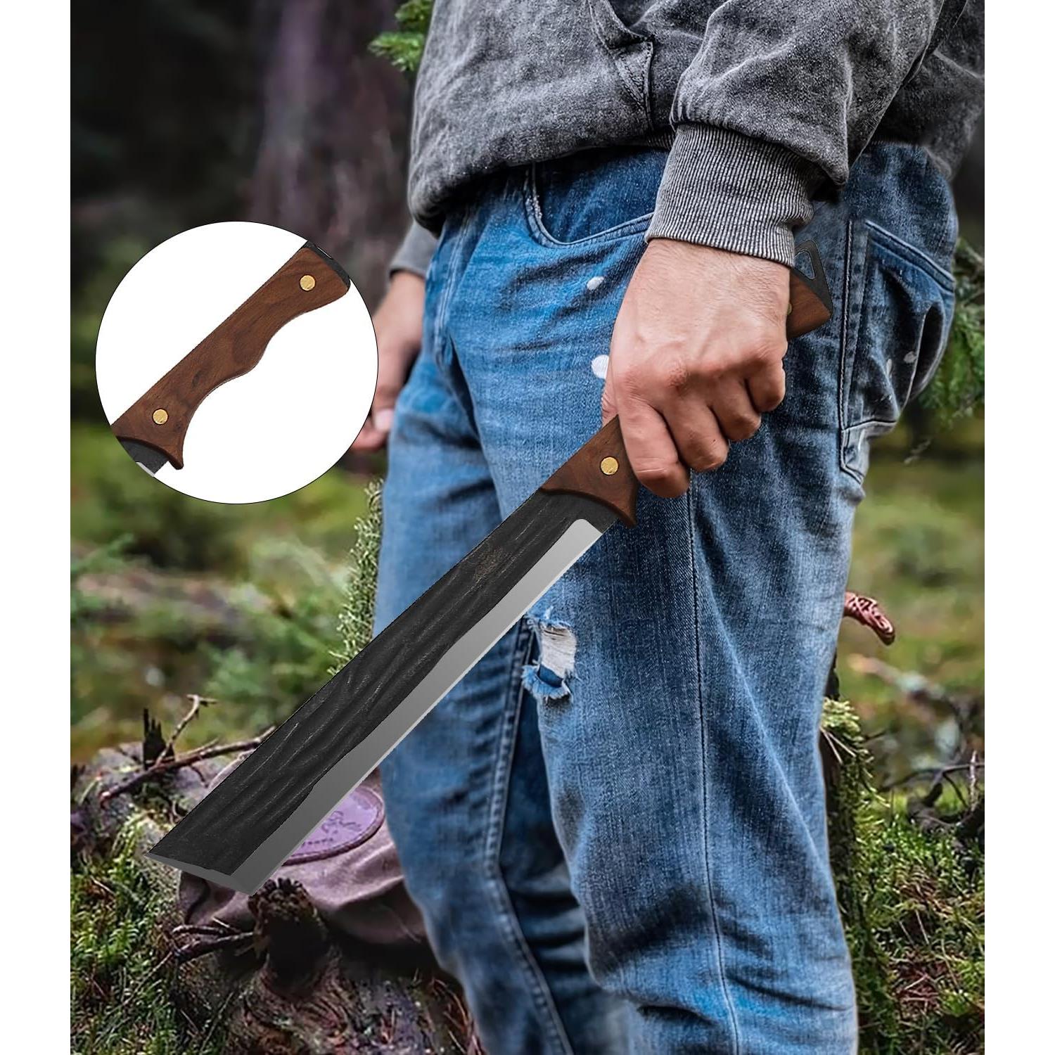 Machete WICING 42.4 cm y Cuchillo Fijo 23.6 cm Acero Inoxidable