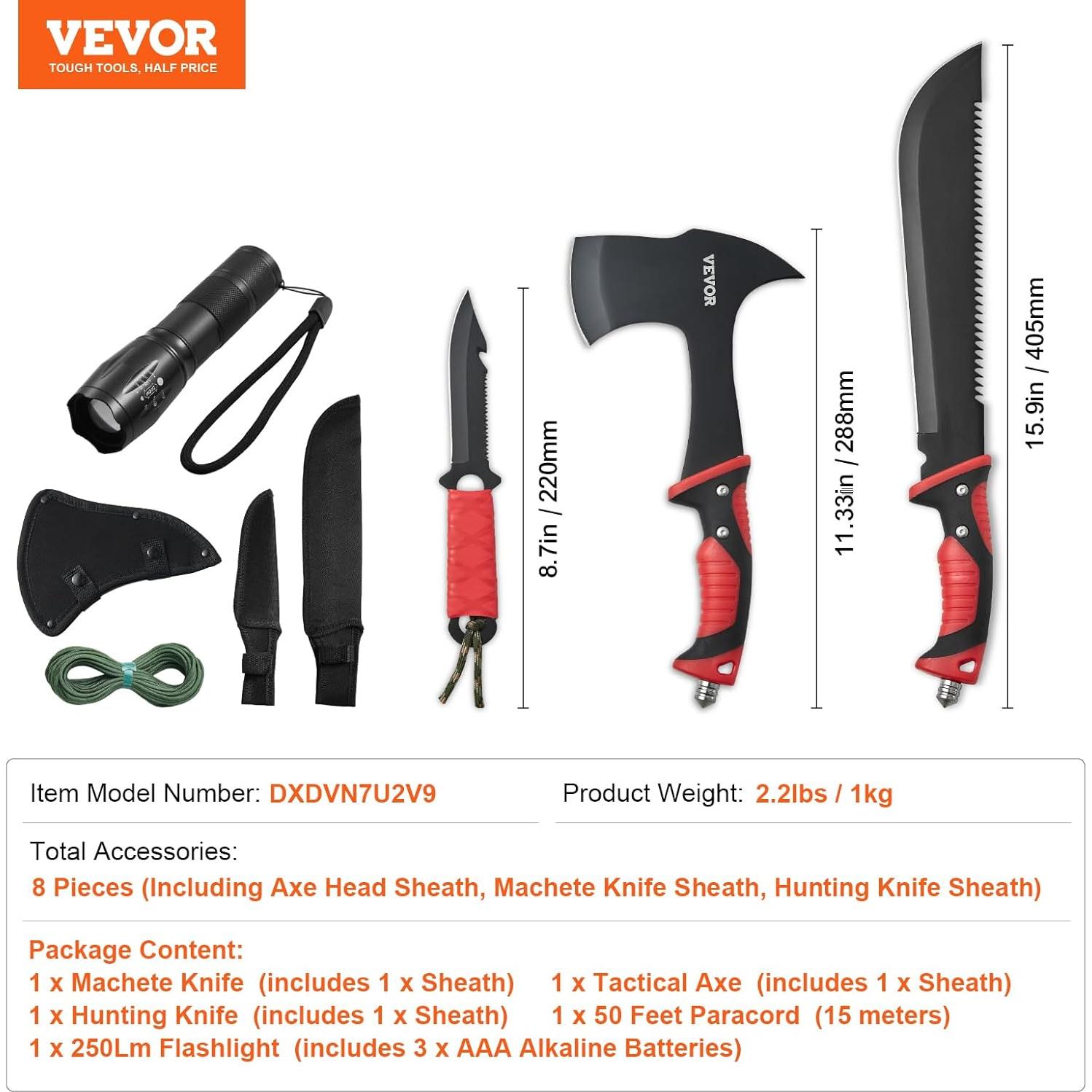 Conjunto de Hacha y Cuchillo de Camping VEVOR 40.64 cm