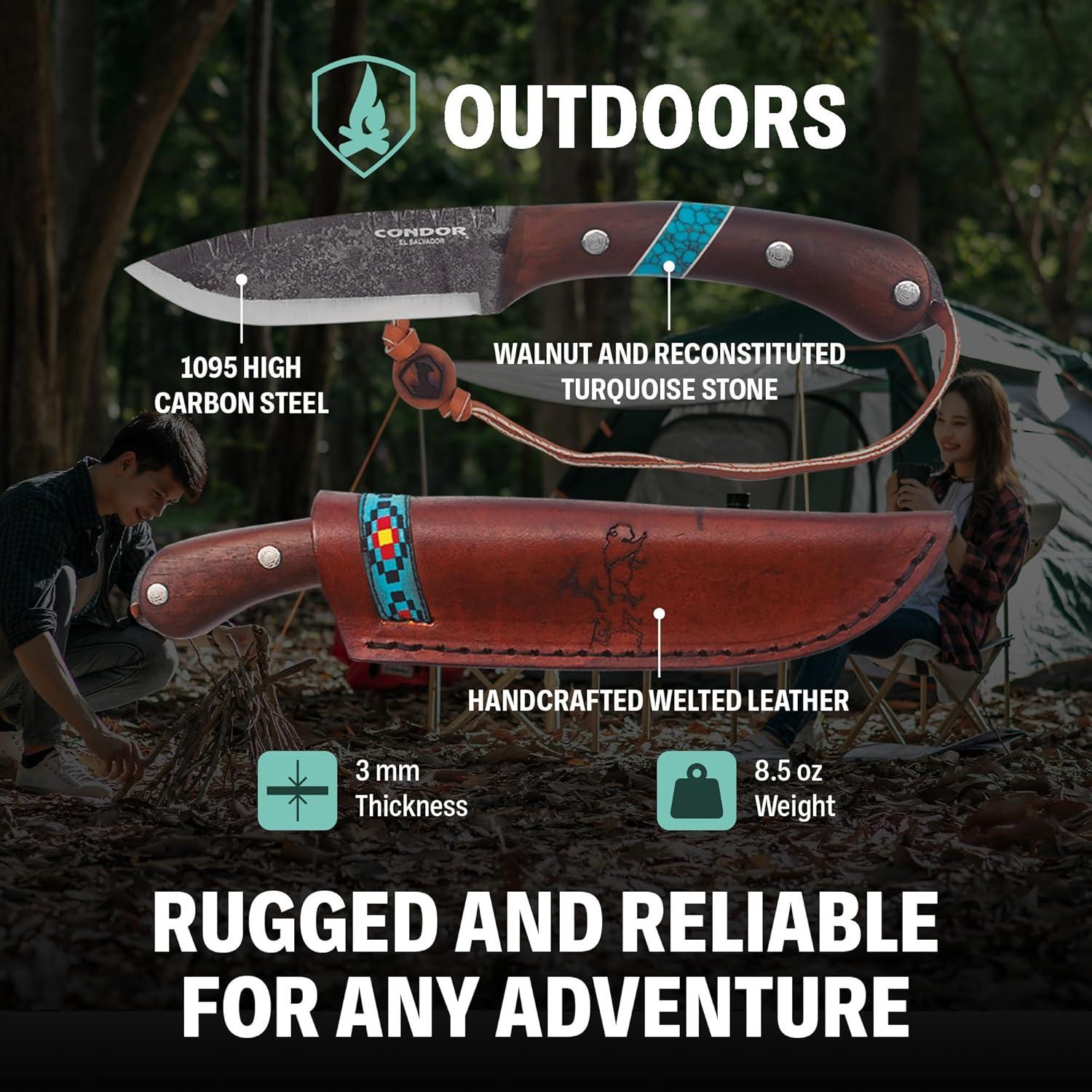 Cuchillo de hoja fija Condor Blue River 23.5 cm acero al carbono