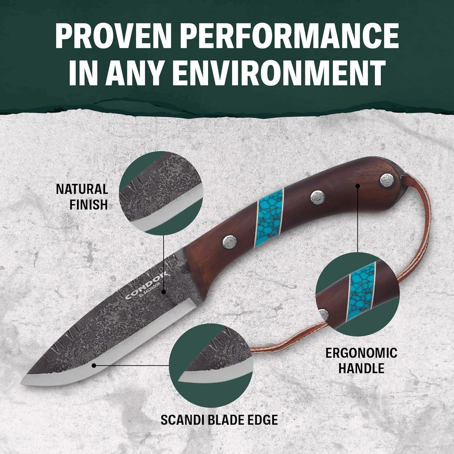 Cuchillo de hoja fija Condor Blue River 23.5 cm acero al carbono