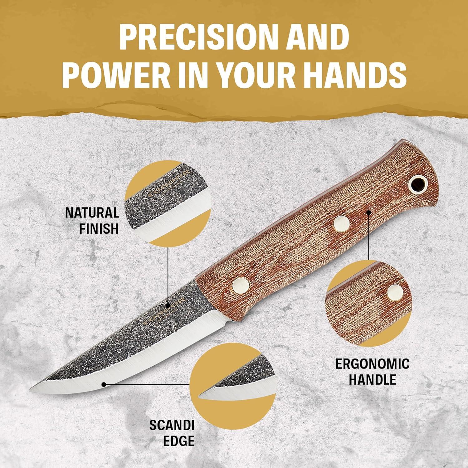 Cuchillo Puukko Trivittata Condor - Hoja 8.81 cm - Mango Micarta