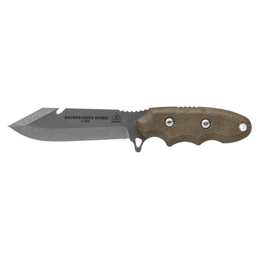 Cuchillo Bowie Backpackers TOPS Knives 8.26 cm con Funda Kydex