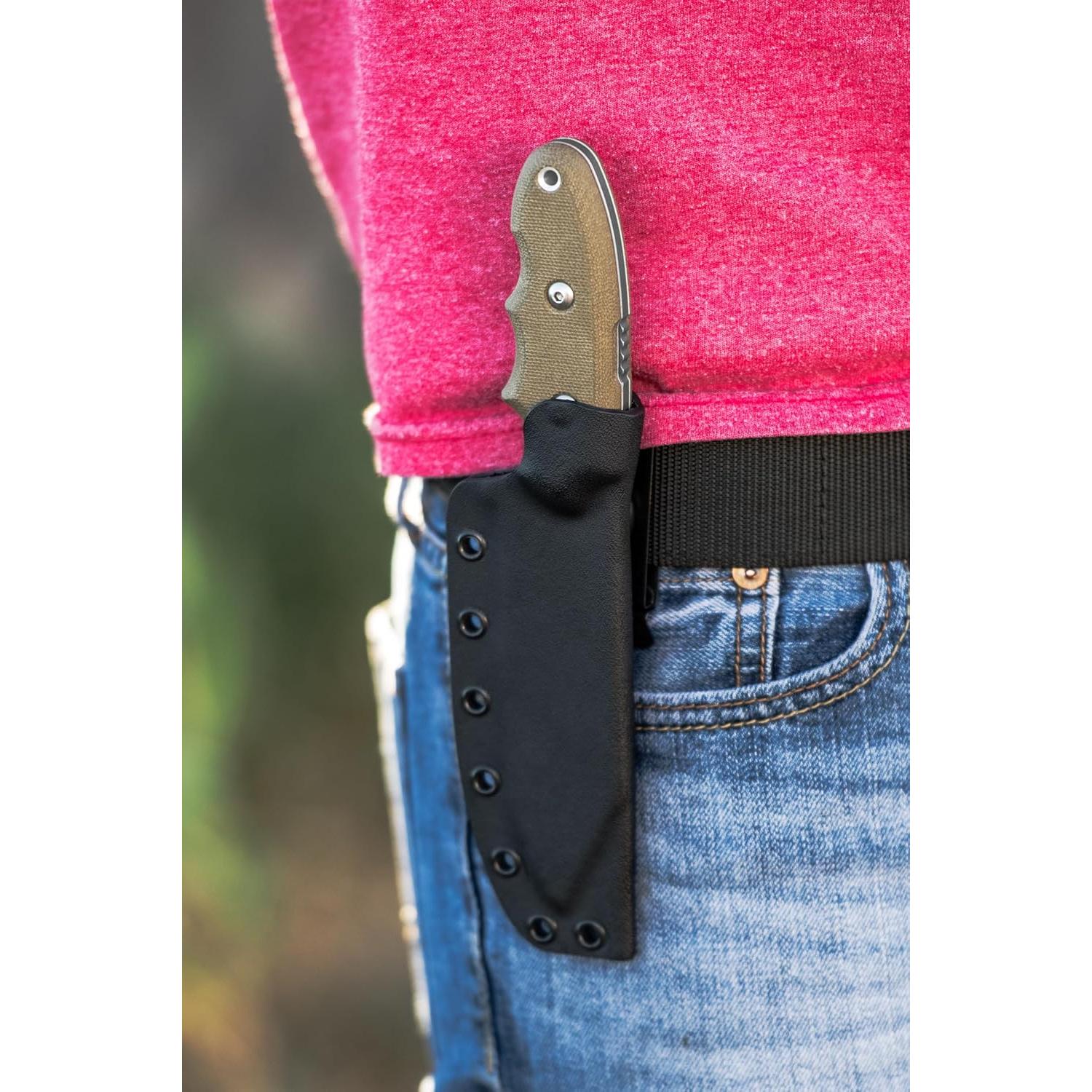 Cuchillo Bowie Backpackers TOPS Knives 8.26 cm con Funda Kydex