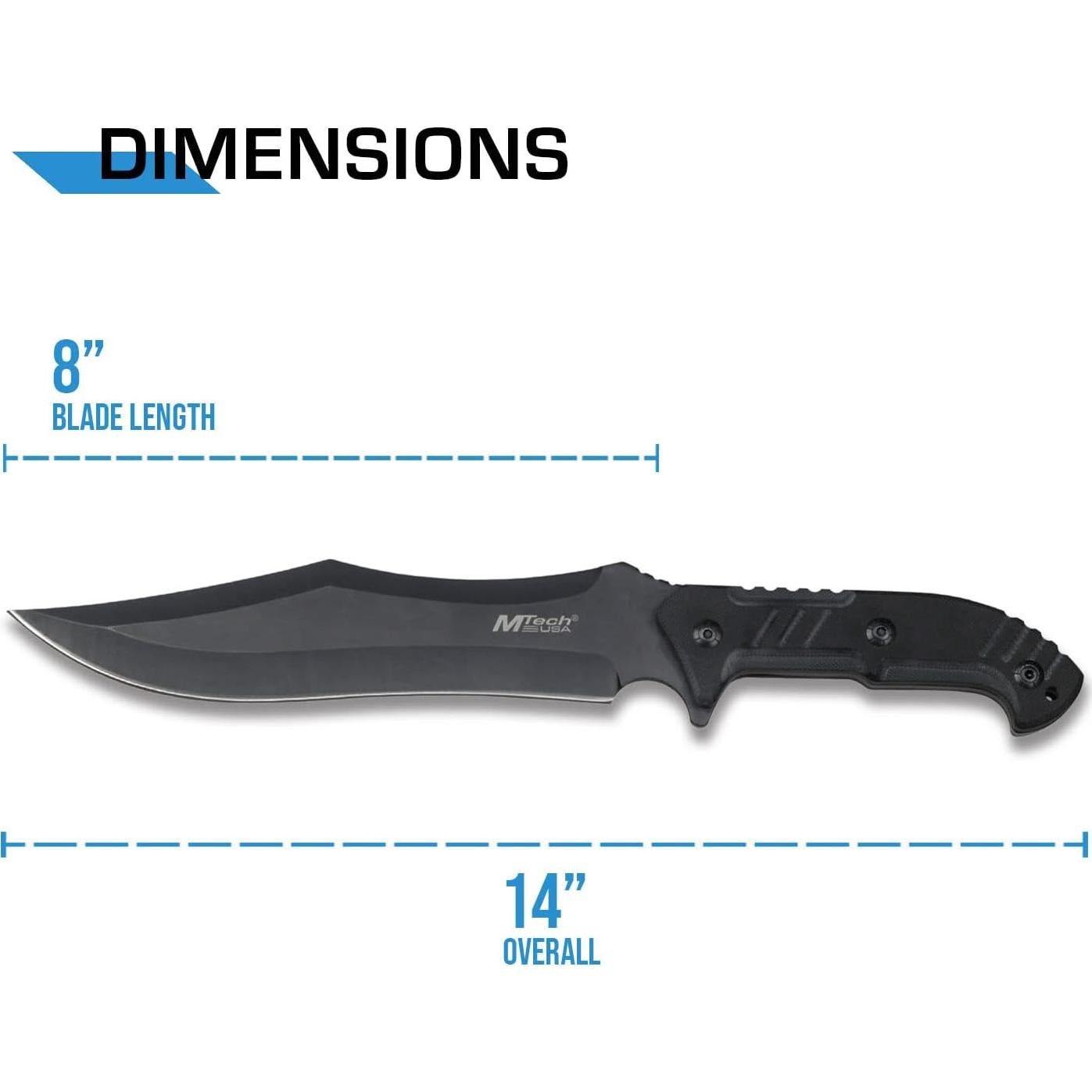 Cuchillo Fijo MTech USA MT-20-39 Acero Inoxidable Negro 35.56 cm