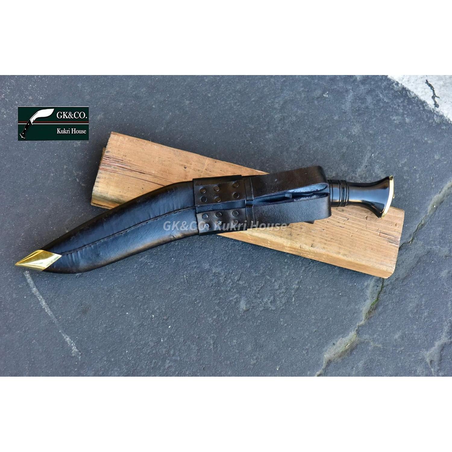 Cuchillo Kukri GK&CO. 33cm Hoja Acero Carbono Hecho a Mano