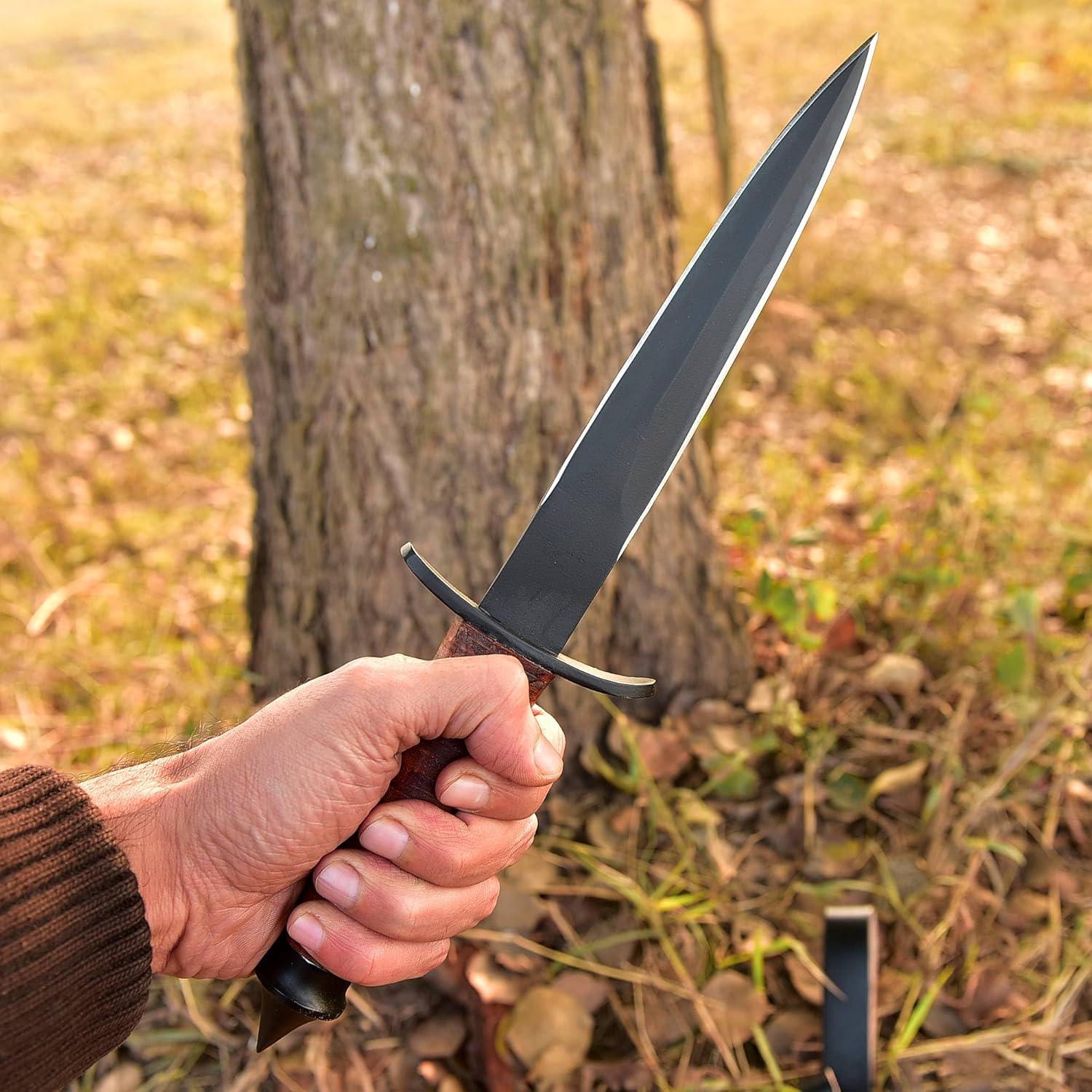 Daga Militar V42 Sykes Fairbairn AJSANITY con Funda de Cuero