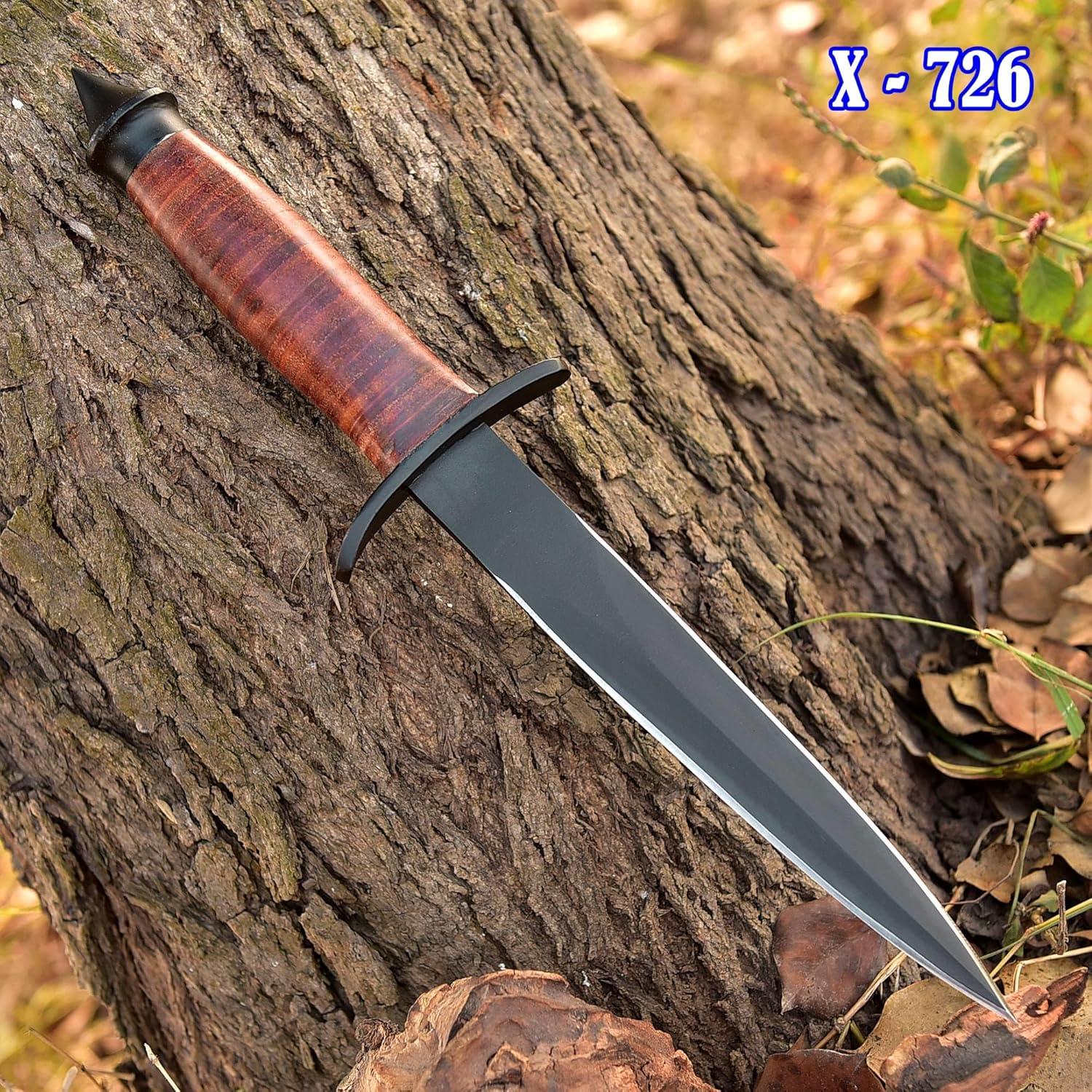 Daga Militar V42 Sykes Fairbairn AJSANITY con Funda de Cuero