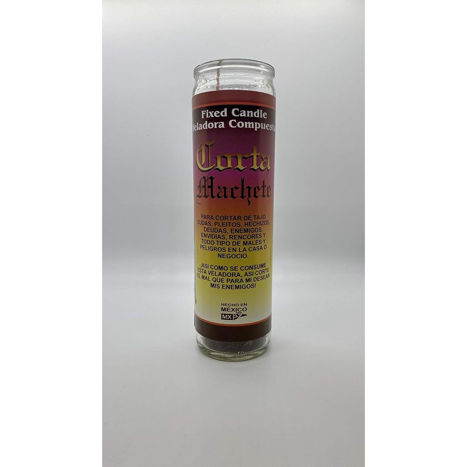 Vela de Vidrio Corta Machete 7 Días Marrón Decorativa