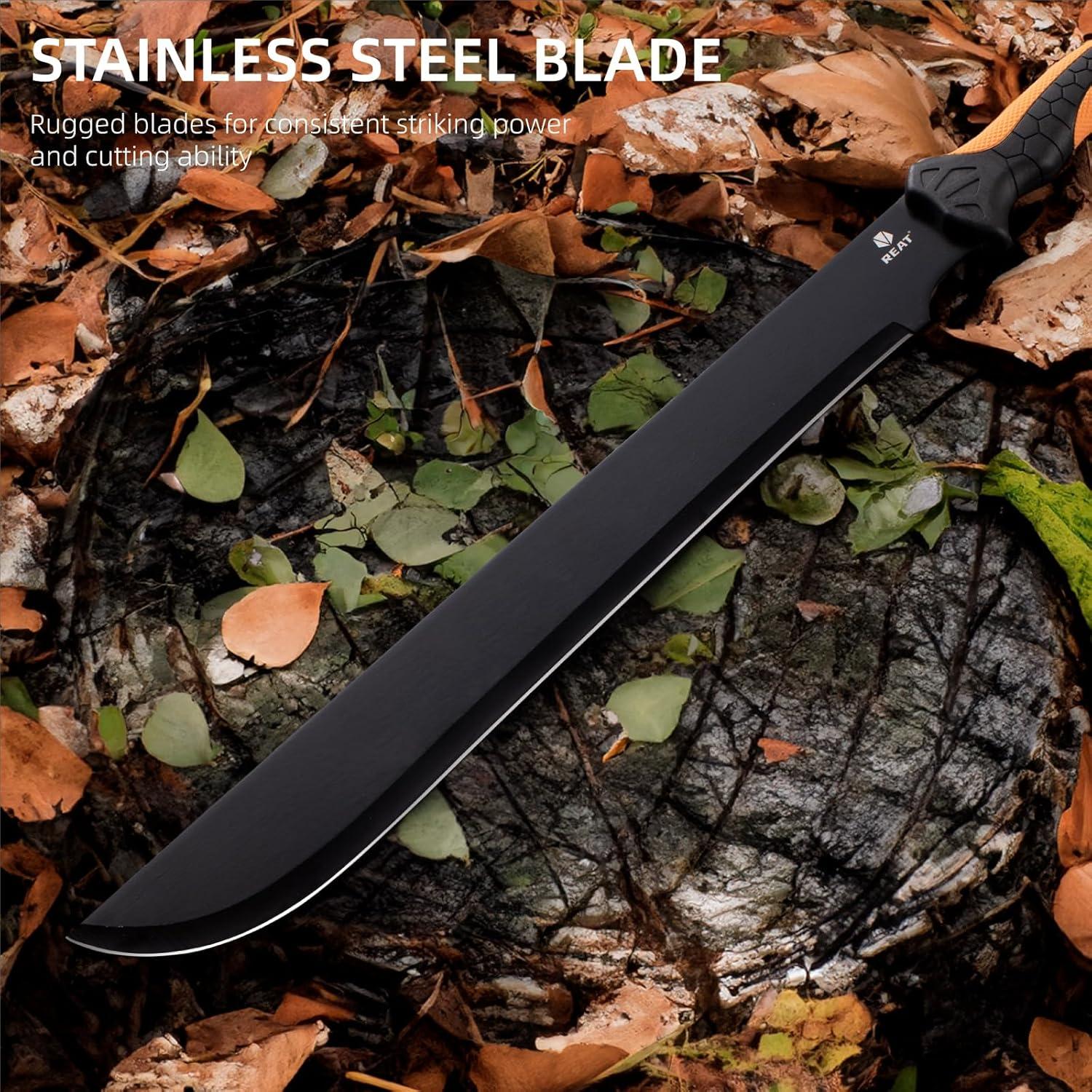 Machete de Jardinería REAT 61 cm con Funda y Mango Ergonómico