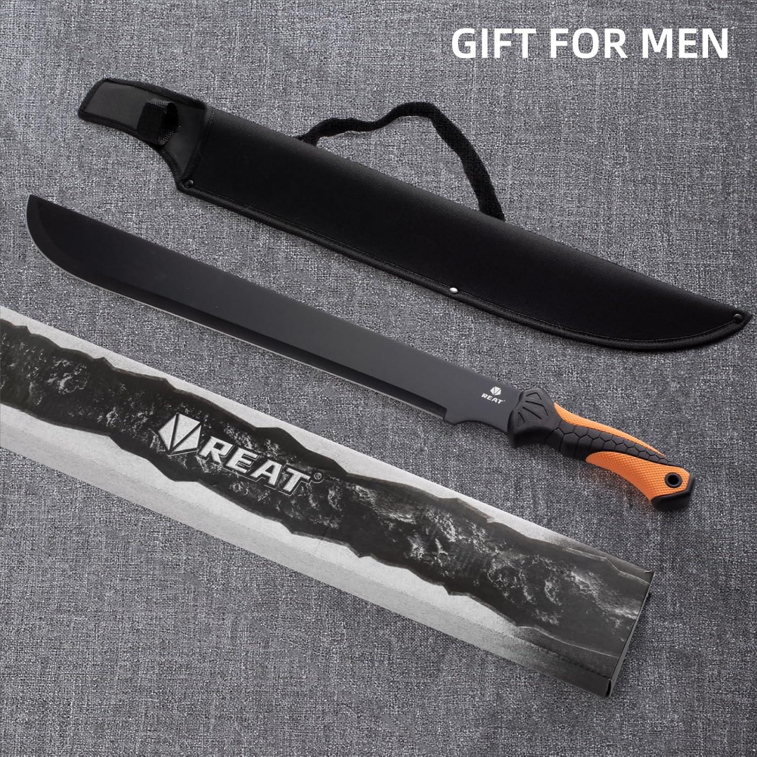 Machete de Jardinería REAT 61 cm con Funda y Mango Ergonómico
