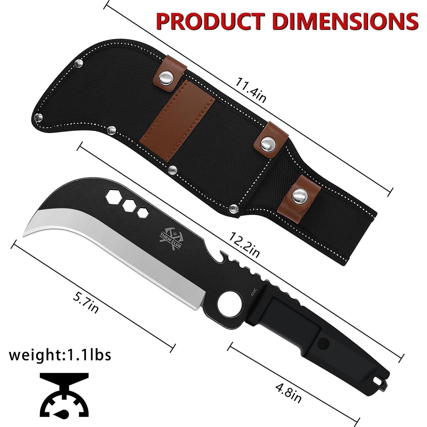 Machete de Hoja de Gancho THRWCLUB 30.99 cm para Jardinería