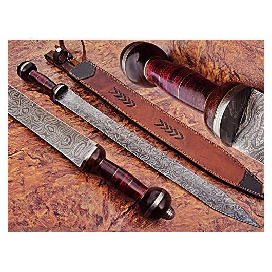 Espada de Acero Damasco Poshland SW-303 Hecha a Mano