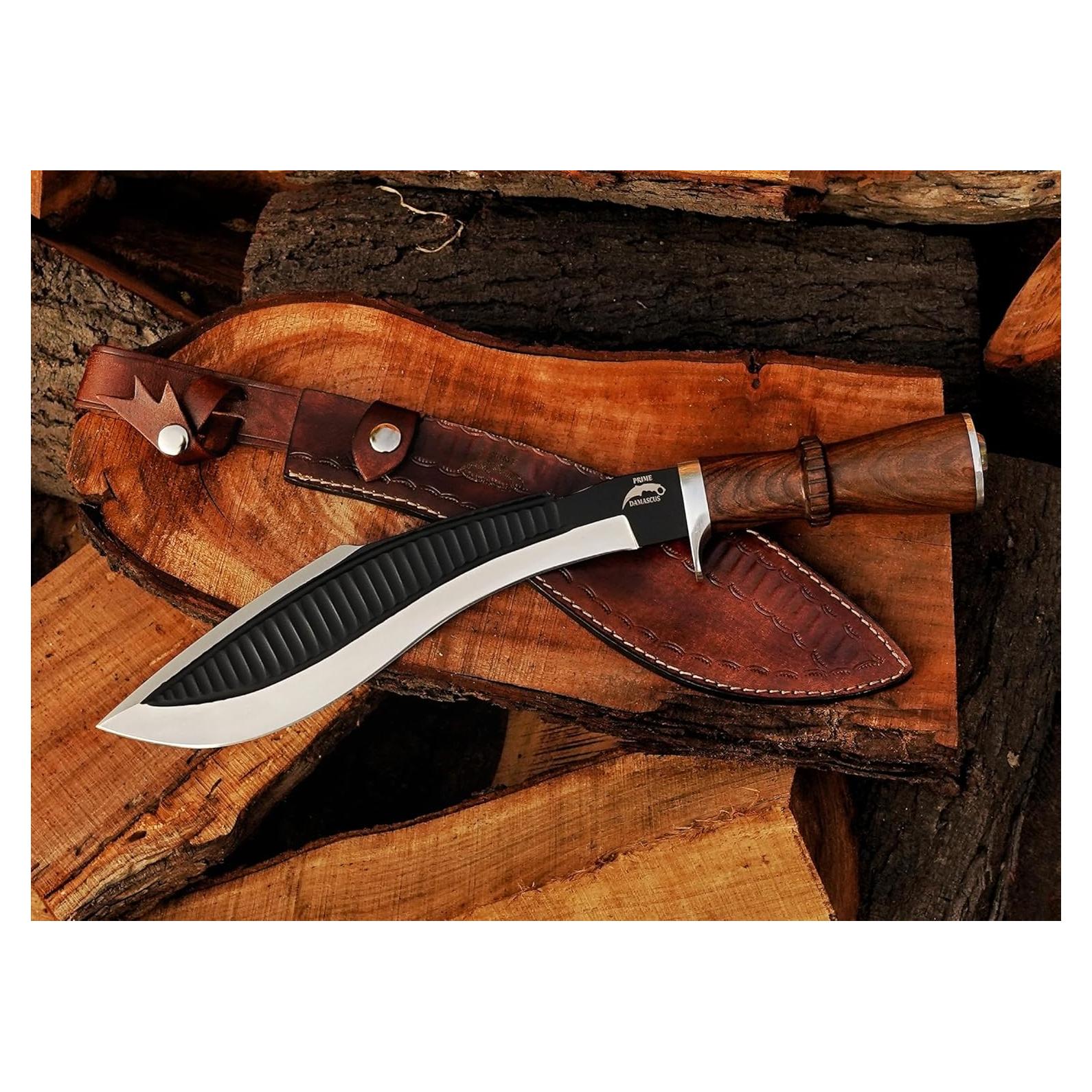 Cuchillo Kukri Prime Damascus 29 cm Acero Inoxidable con Funda