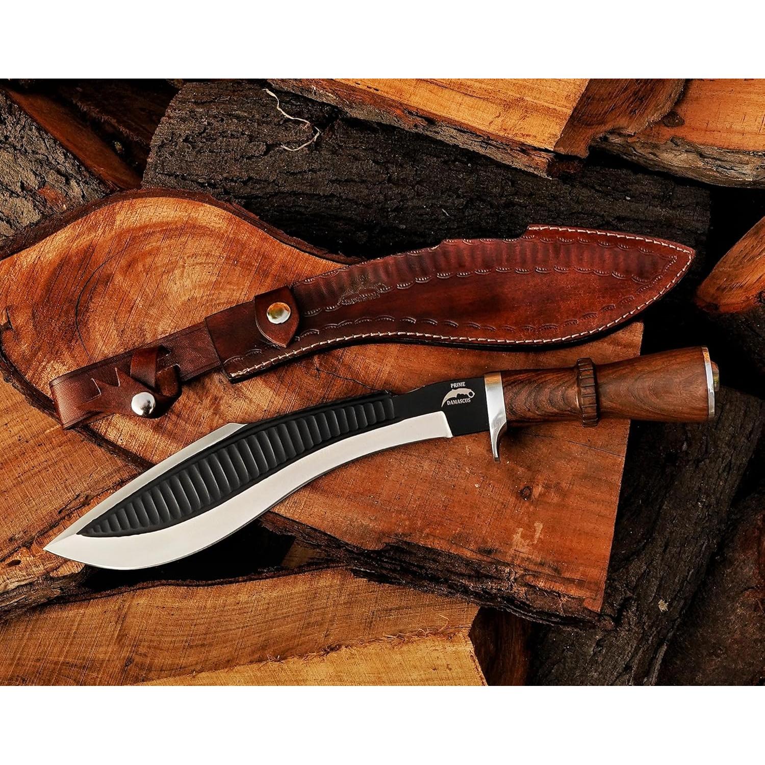 Cuchillo Kukri Prime Damascus 29 cm Acero Inoxidable con Funda