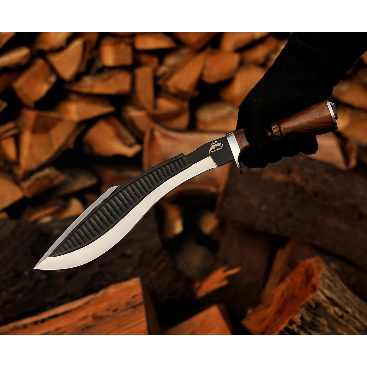 Cuchillo Kukri Prime Damascus 29 cm Acero Inoxidable con Funda