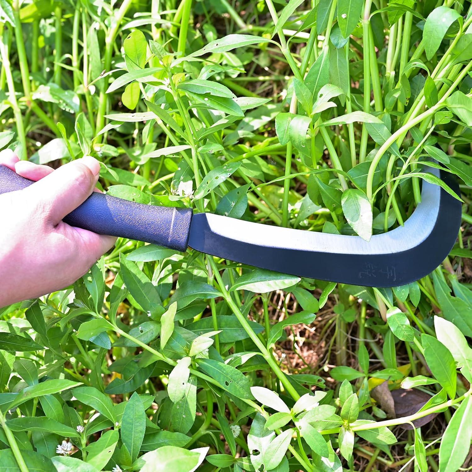 Hoz de Gancho EcoDigiLife 14" Acero al Carbono Mango Goma