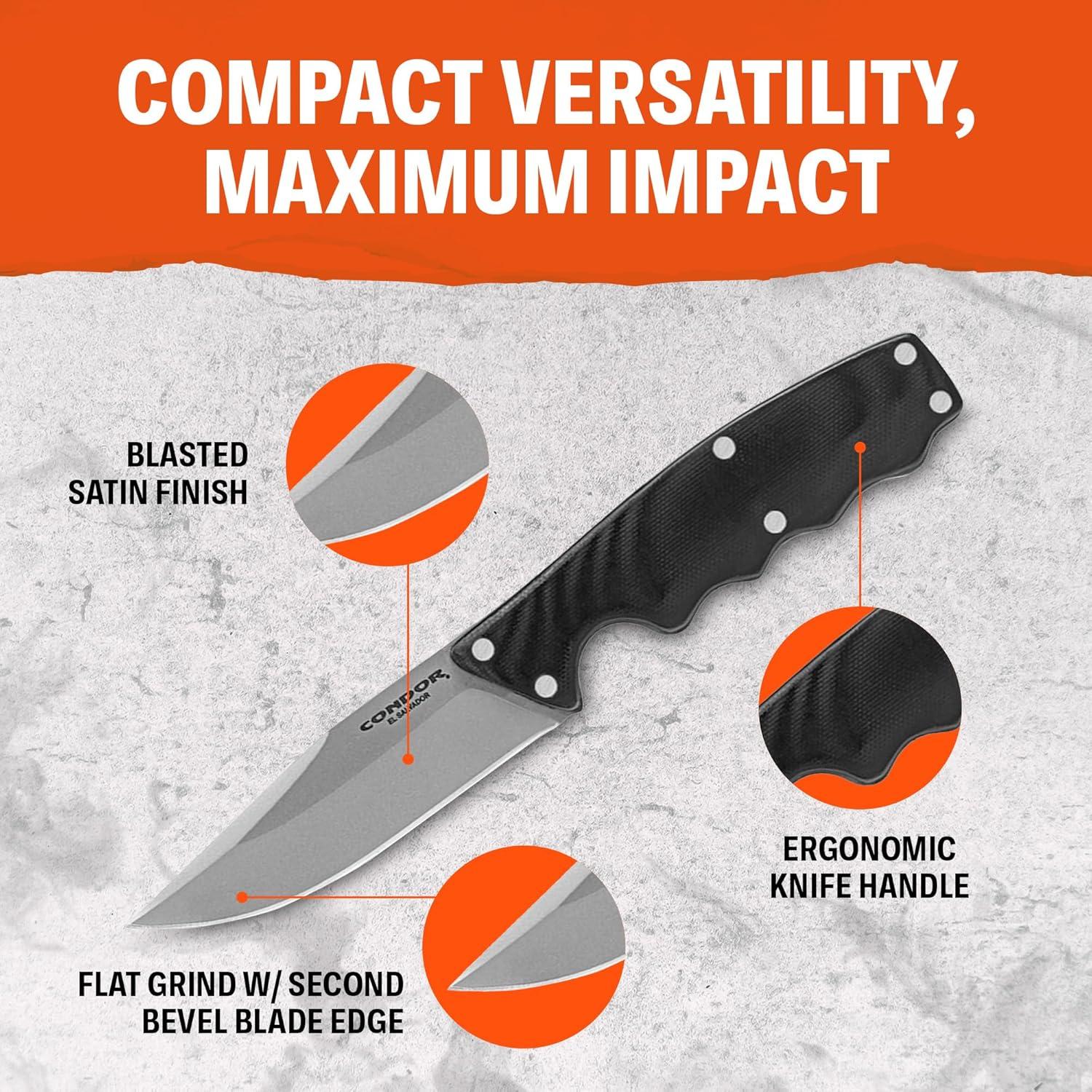 Cuchillo de Caza Condor Credo CTK11935SS - Acero Inoxidable 8.97 cm