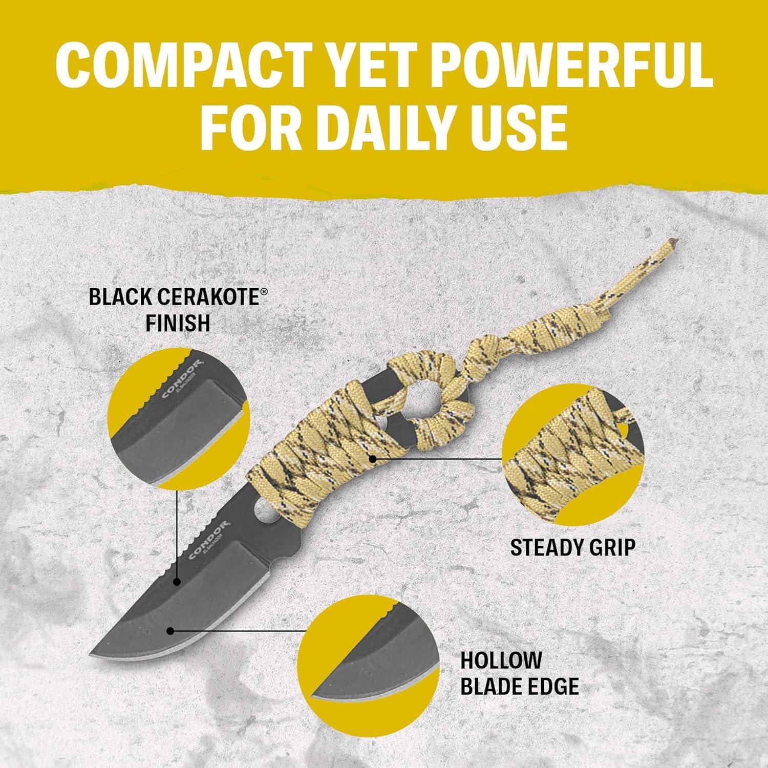 Cuchillo de Cuello Condor CTK80825HC Tan Desierto 13.7cm