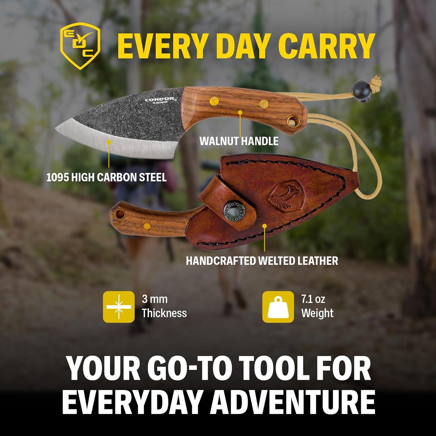 Cuchillo de Cuello Fijo Condor CTK802326HC - Acero 1095 - Mango Nogal