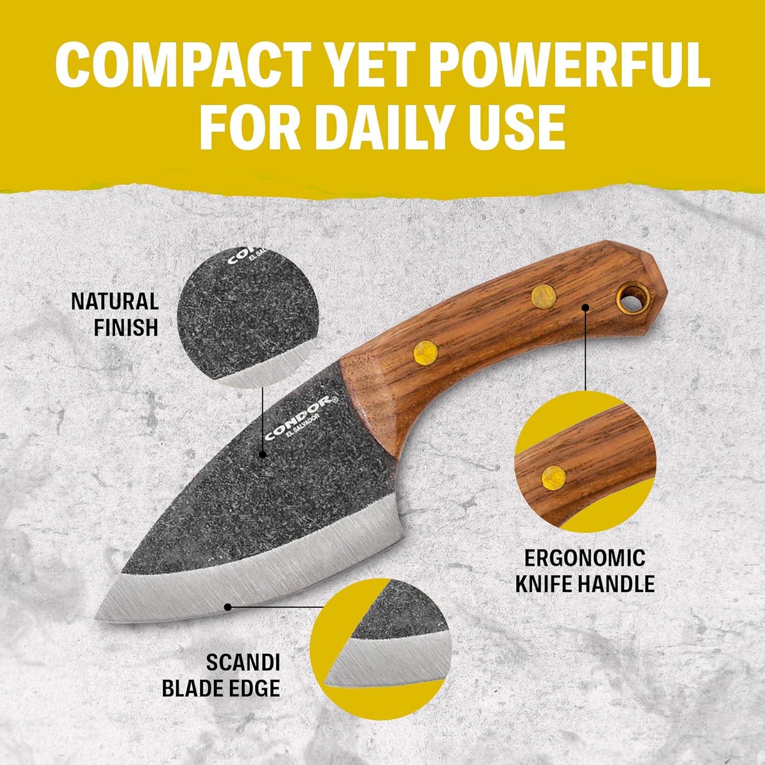 Cuchillo de Cuello Fijo Condor CTK802326HC - Acero 1095 - Mango Nogal