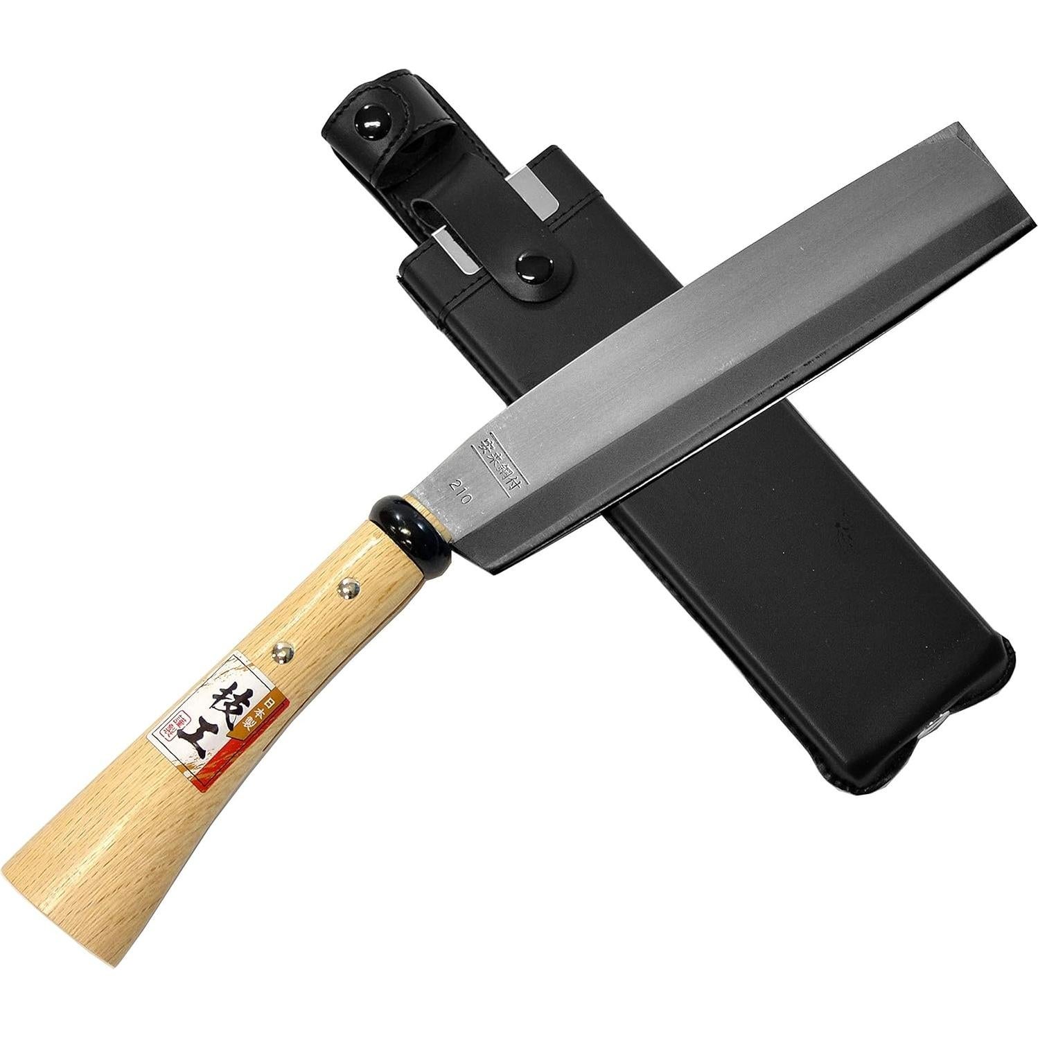 Hacha Nata Japonesa KAKURI 20.8 cm Acero Yasuki con Funda