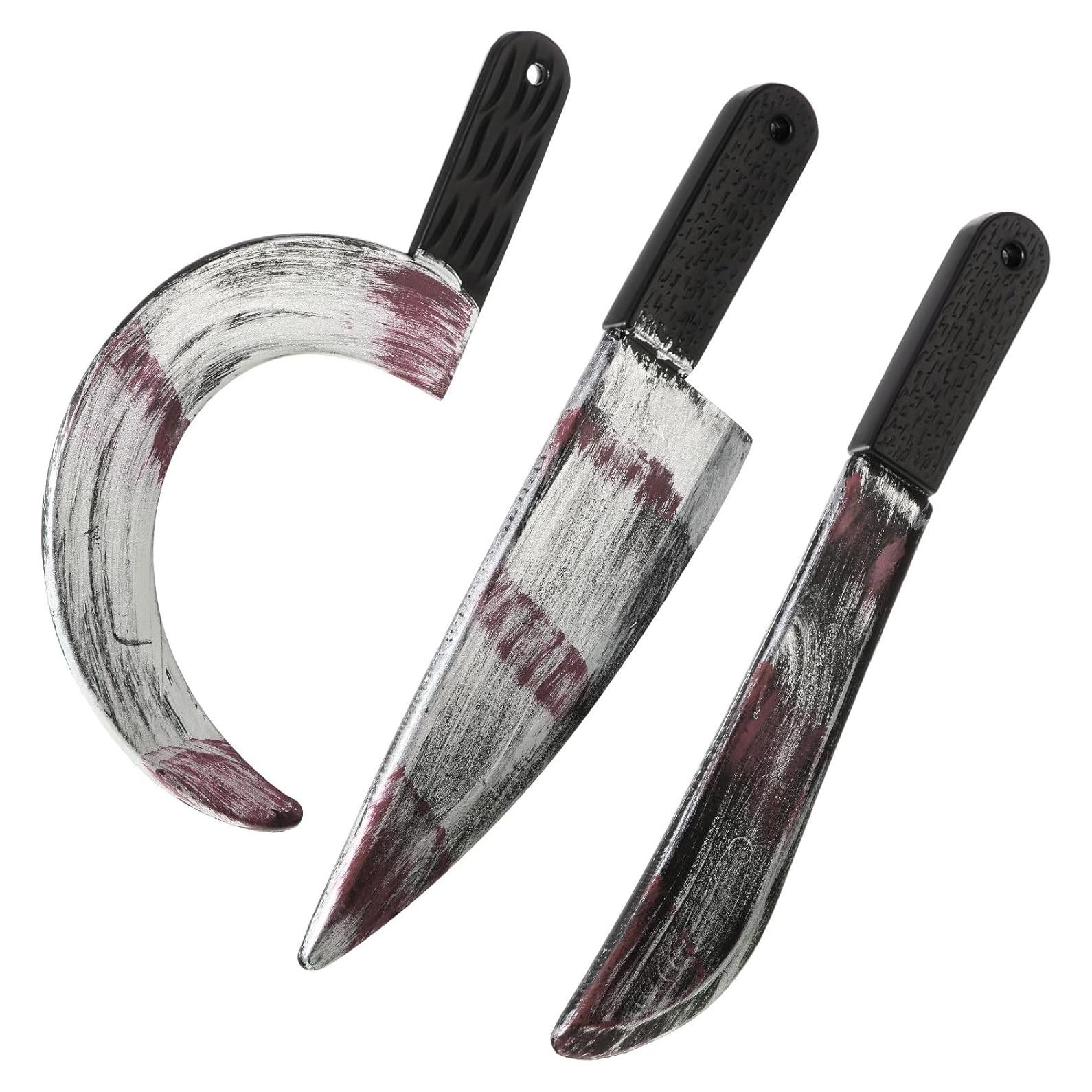 Set 3 Cuchillos de Halloween Juguete Plástico Sumind