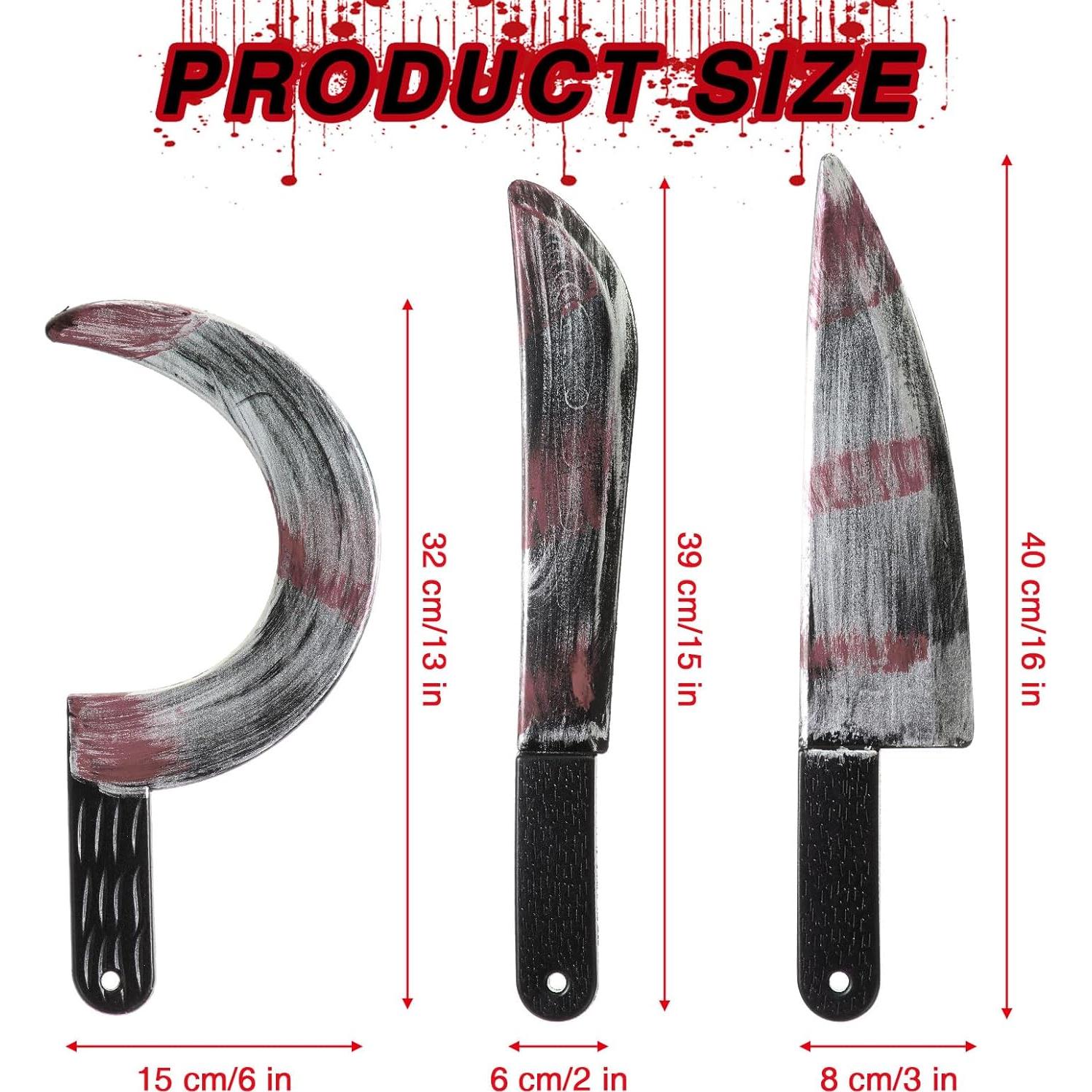 Set 3 Cuchillos de Halloween Juguete Plástico Sumind