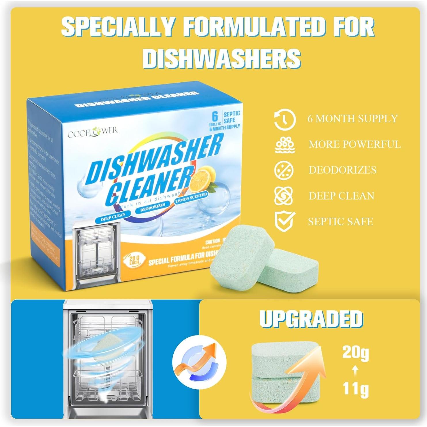 Tabletas limpiadoras para lavavajillas OOOFLOWER 6 piezas 20g