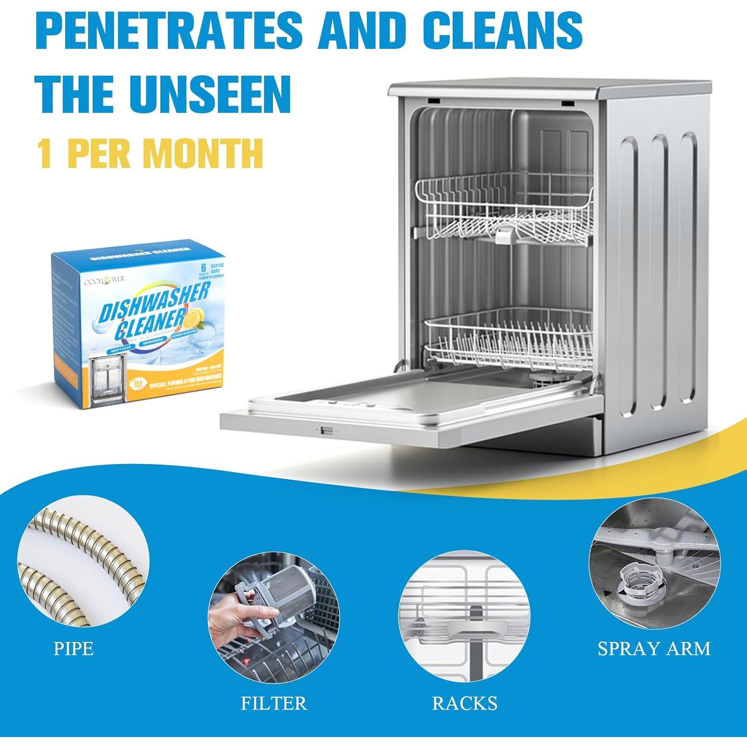 Tabletas limpiadoras para lavavajillas OOOFLOWER 6 piezas 20g