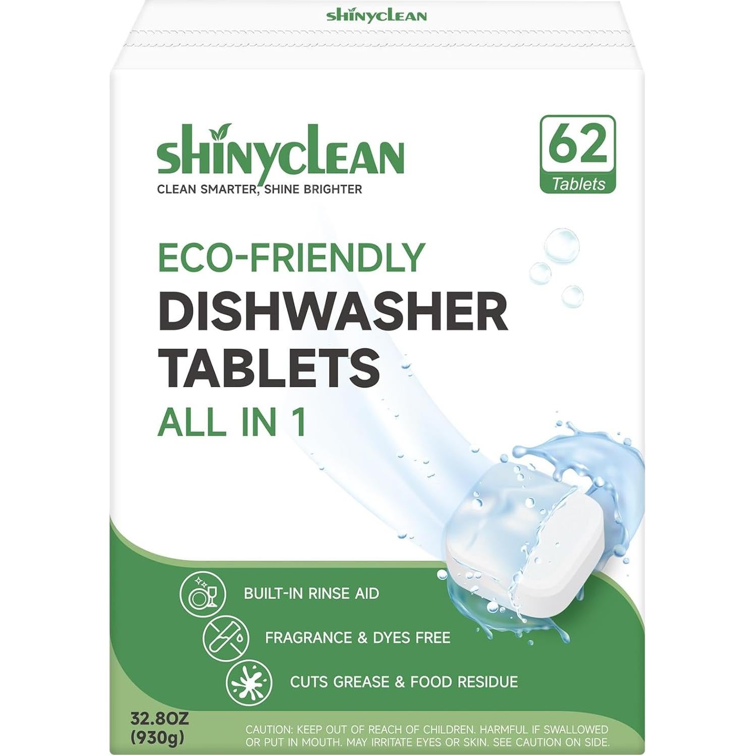 Tabletas de detergente para lavavajillas Shinyclean 62 unidades