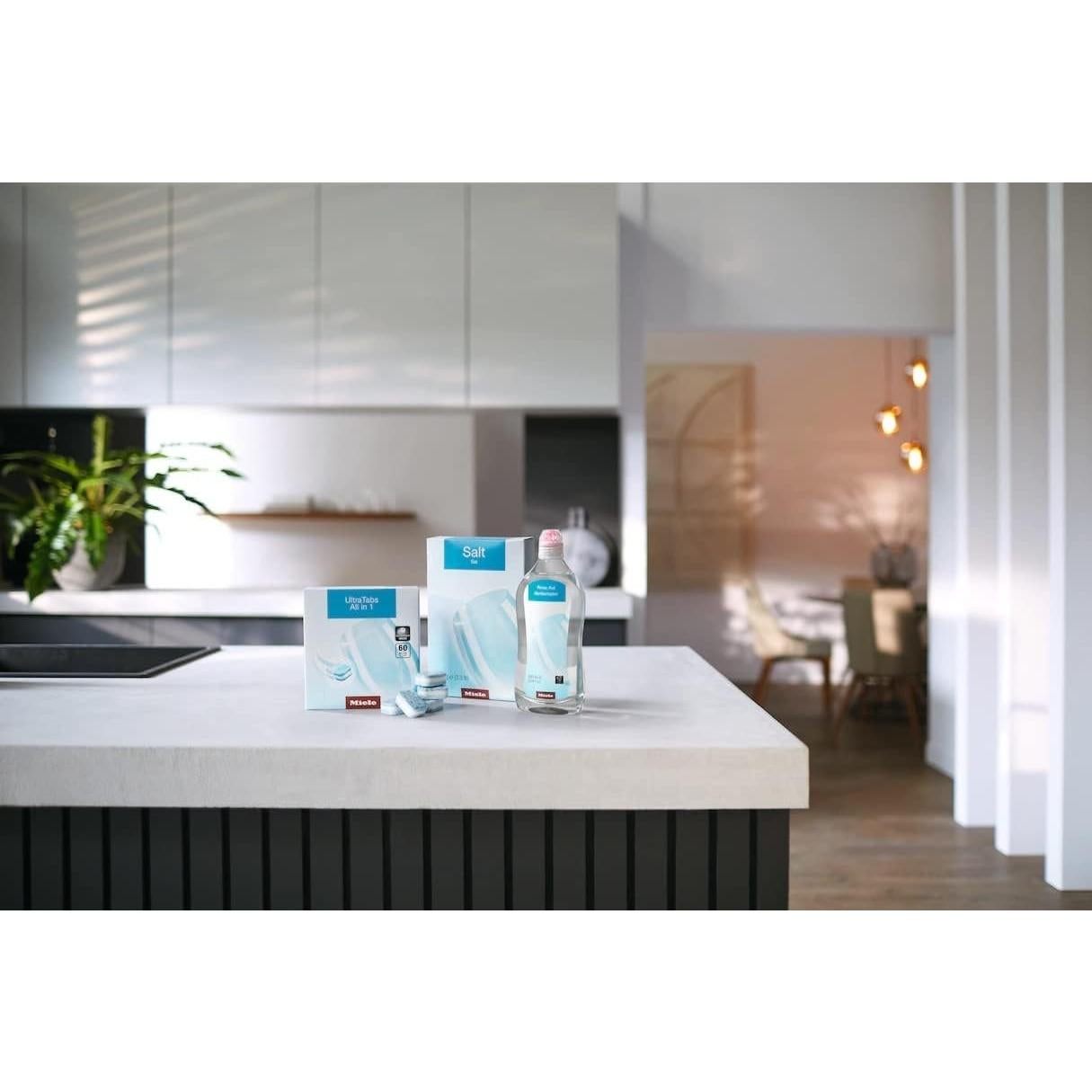 Miele UltraTabs Todo en 1 - 60 Tabletas + 1.5 Kg Sal + 500 ml Abrillantador