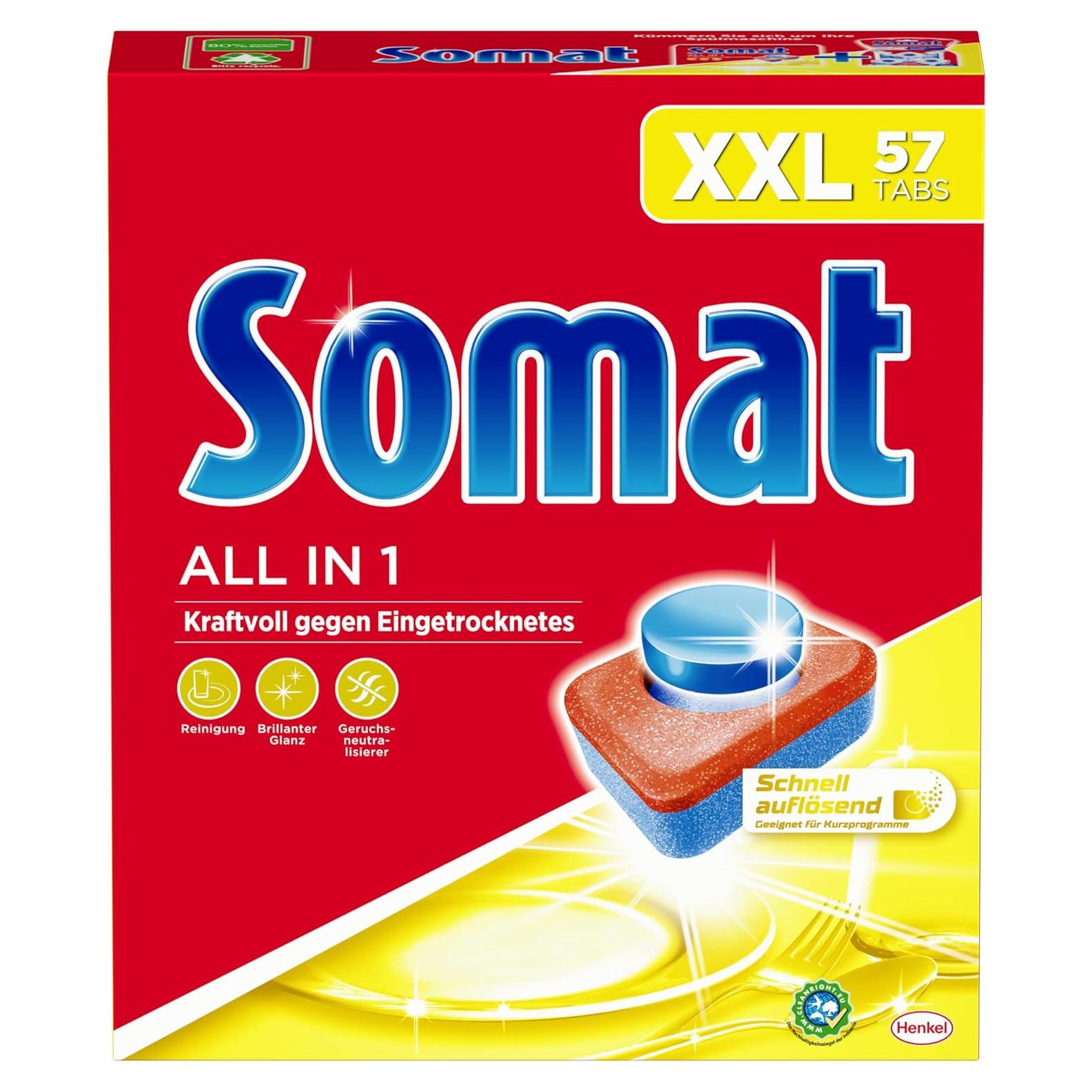 Tabletas para Lavavajillas Somat Todo en 1 - 57 Unidades