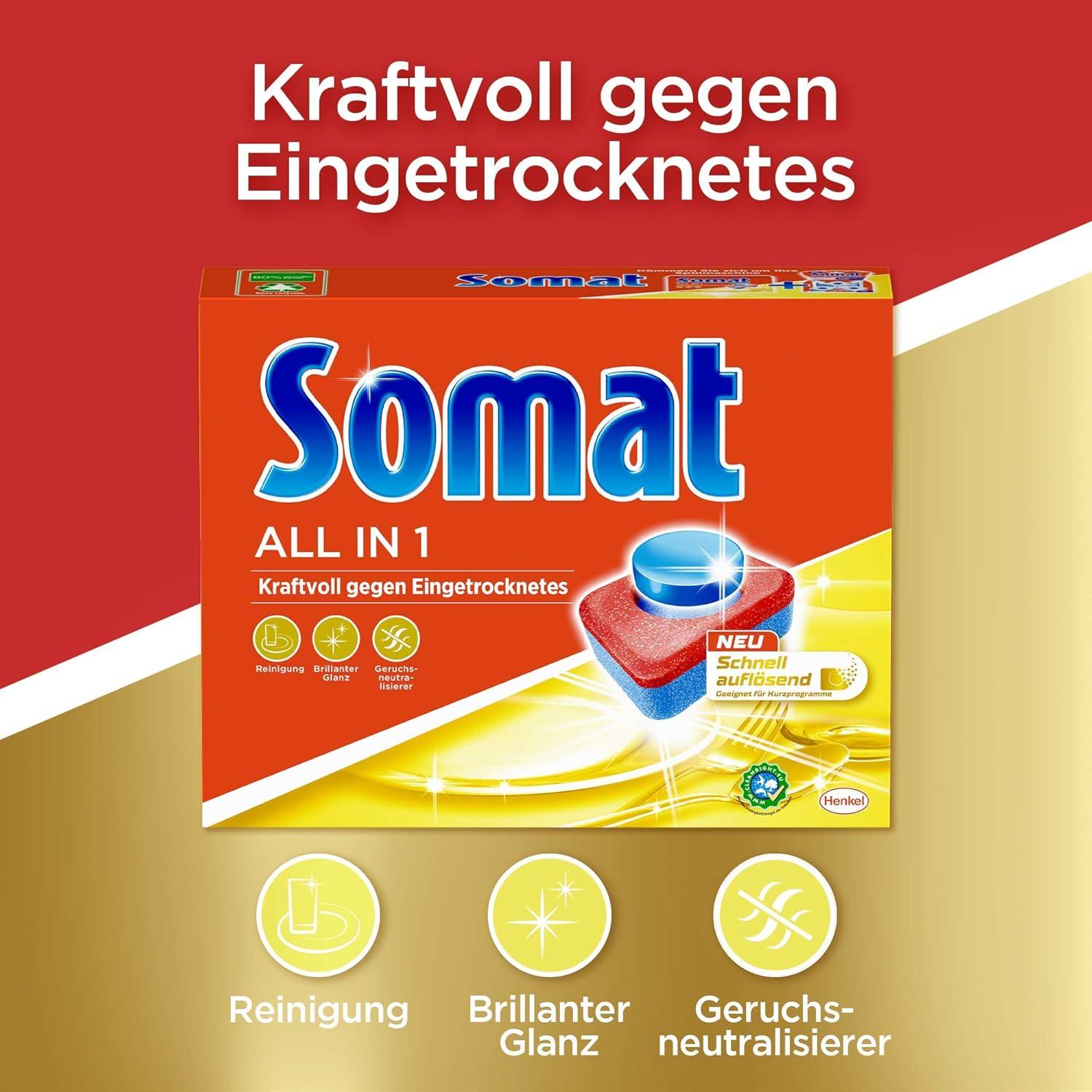 Tabletas para Lavavajillas Somat Todo en 1 - 57 Unidades